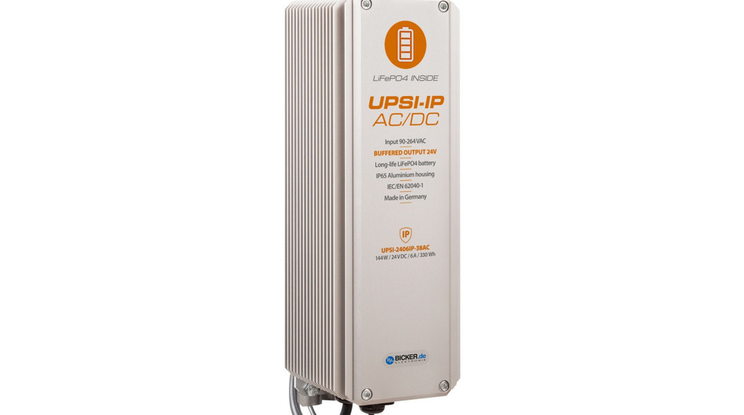 Zasilacz UPS o stopniu ochrony IP65 z wyjściem 24 V/6 A i akumulatorem LiFePo4 330 Wh