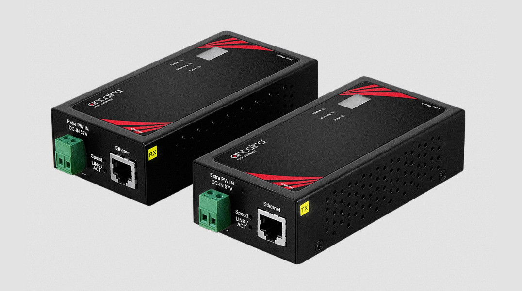 Ekstender ethernetowy 10/100 Mbps PoE o zasięgu transmisji 1 km