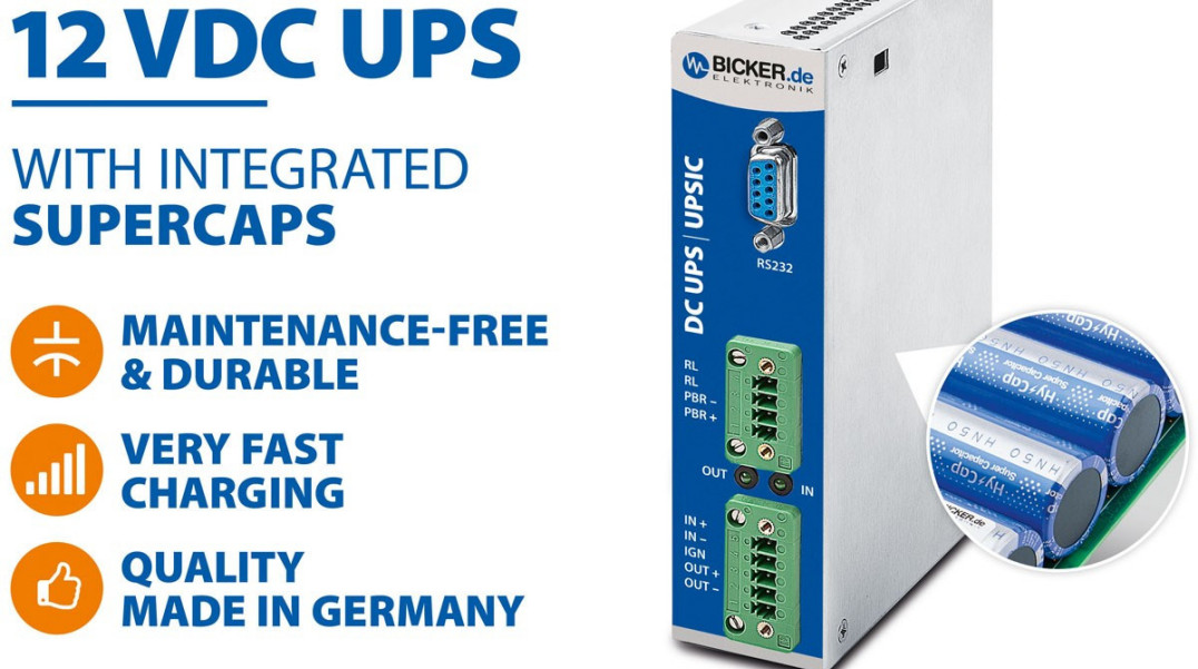 60-watowy zasilacz UPS z superkondenasatorami EDLC, niewymagający serwisowania