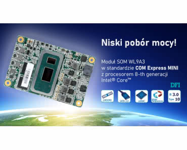 Wydajny moduł COMe mini z procesorami 8-th generacji do pracy w skrajnych temperaturach