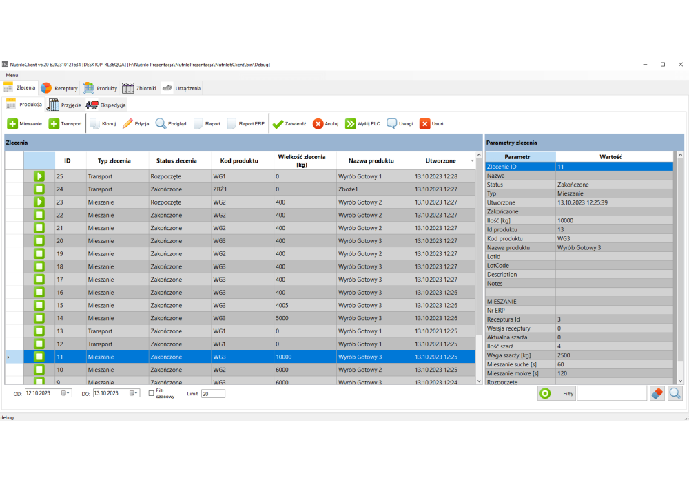 Oprogramowanie Nutrilo do zarządzania produkcją