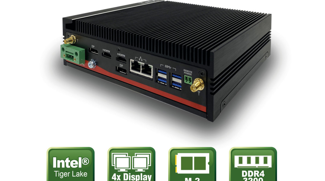 Komputer embedded z mikroprocesorem Tiger Lake i chłodzeniem pasywnym