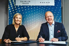 Karin Rådström - CEO Daimler Truck i Martin Lundstedt - CEO Volvo Group 