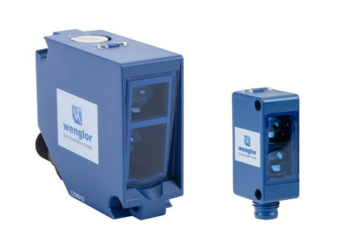 Czujniki fotoelektryczne z niebieskim światłem do wykrywania obiektów ciemnych i błyszczących