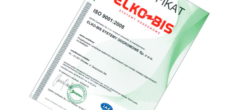 Elko-Bis z certyfikatem ISO 