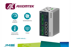 Axiomtek proponuje do komunikacji z maszynami ICO520 - 2 porty COM, 2 porty DIO, 4 porty Ethernet, wydajne procesory, oporność na przepięcia, montaż DIN-Rail