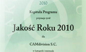 CAMdivision Jakością Roku 2010