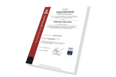 Energa-Operator z certyfikatem ISO 14001 