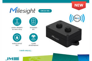 Ultradźwiękowy sensor odległości Milesight EM310-UDL z transmisją danych w sieci LoRaWAN zamknięty w szczelnej obudowie IP67