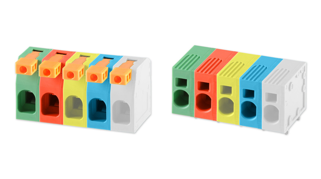 Jednopozycyjne listwy zaciskowe w wielu wariantach kolorystycznych